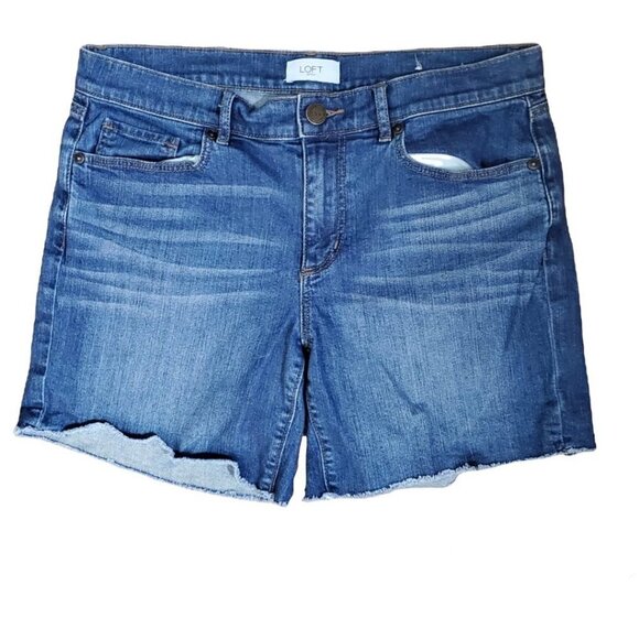 🏆398 Loft Raw Hem Denim shorts - Picture 1 of 5